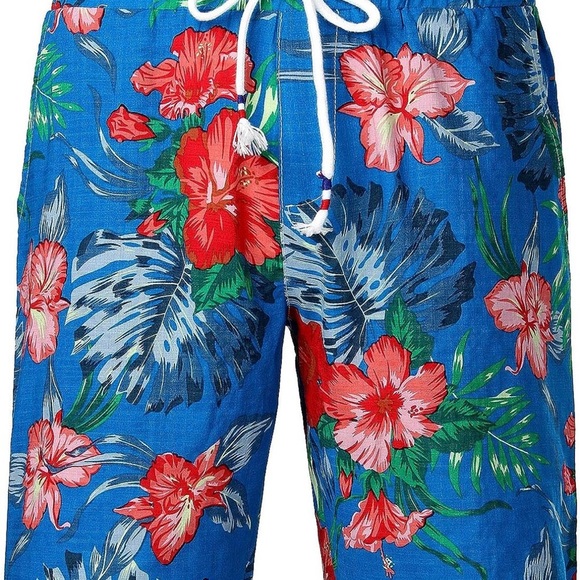 Men's Flower Casual Button Down Short Sleeve Hawaiian Shirt Suits - Picture 5 of 7